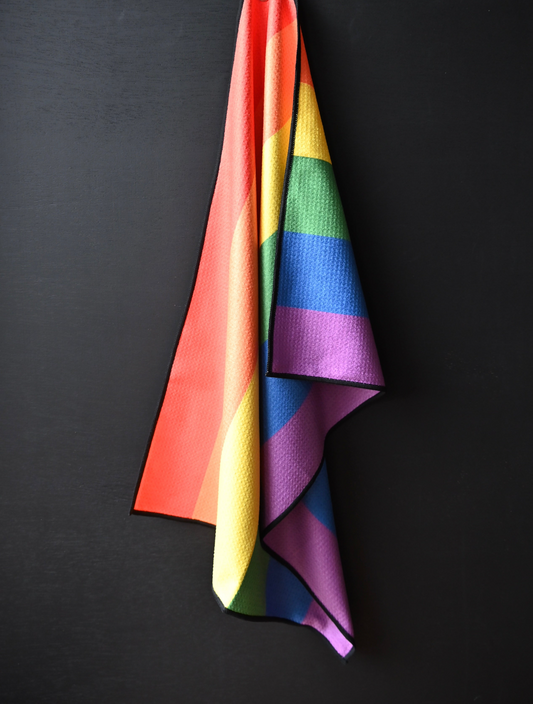 Rainbow pride flag tea towel